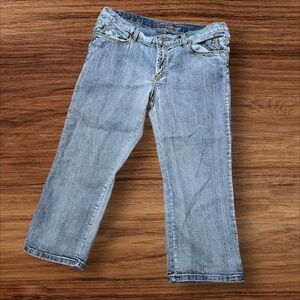 Funhouse Vintage Light Blue Low Rise Women's Capri Jeans Vintage Y2k